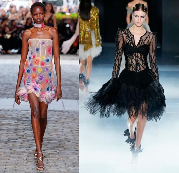 Перья как декор одежды 2025: актуальная модная тенденция