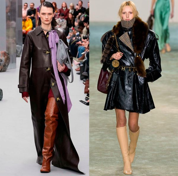 Кожаные платья, юбки, шорты и верхняя одежда 2025-2026