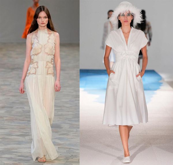 Модные белые платья: элегантные и нарядные модели
