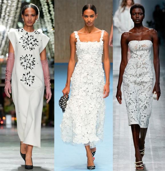 Модные белые платья: элегантные и нарядные модели