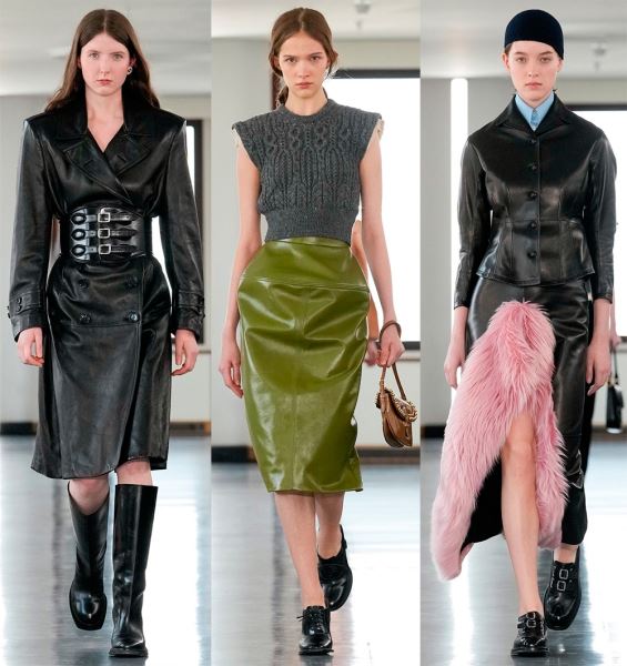 Кожаные платья, юбки, шорты и верхняя одежда 2025-2026